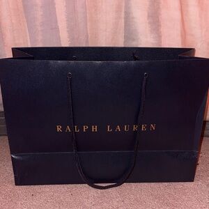 Ralph Lauren Dark Blue Tote with Gold Lettering